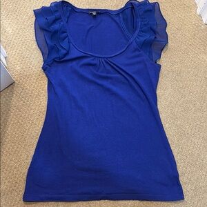 Express Royal Blue Ruffle Sleeve Blouse